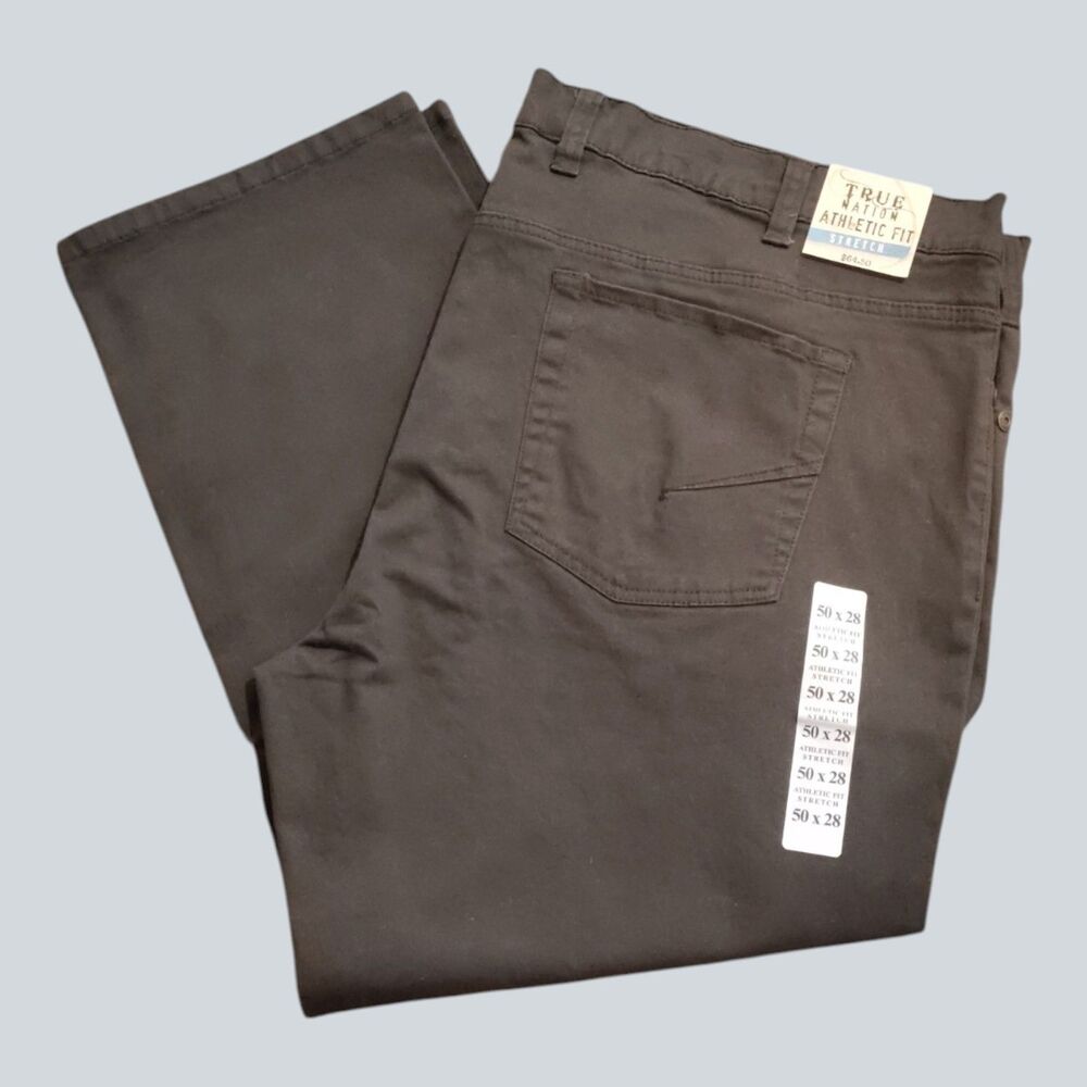 True Nation Athletic Fit Stretch Denim Olive Size 50x28 NWT